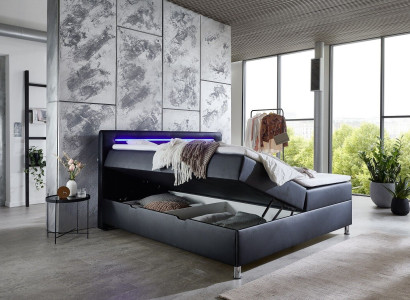 Boxspringbett Doppelbett Polstermöbel Kunstleder Designer Doppel Luxus Design